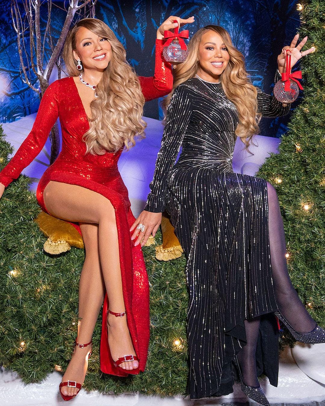 Mariah Carey's new holiday wax figure debuts at Madame Tussauds NYC