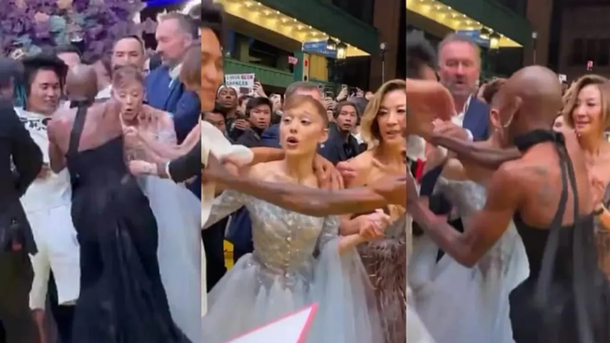 A man grabbed Ariana Grande on the Wicked: For Good red carpet