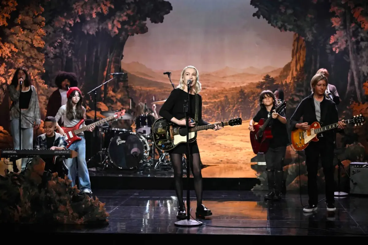 Watch Phoebe Bridgers' surprise performance of "Lost Boys" on Fallon with kid backing band