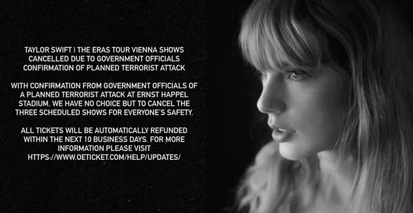 Taylor Swift's Vienna 'Eras Tour' shows canceled due to terror plot, 2 arrested